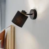 Væglampe Suerte, sort / guld, 1 lyskilde, tekstil, stål
