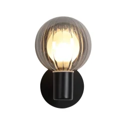 Væglampe til badeværelset Lumisphere, sort/røggrå, højde 12 cm Glas