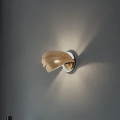 Væglampe Vento, sort/guld, metal, 27 cm, E14