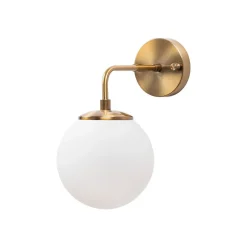 Væglampe Viran, antik guld, glas, højde 25 cm, E14