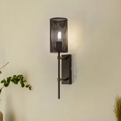 Væglampe Wall, titanfarvet, højde 48 cm, stål