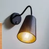 Væglampe Wire, sort/guld