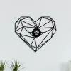 Væglampe W-046, sort, hjerteformet design, MDF-træ laserskåret