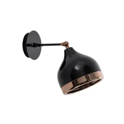 Væglampe Yildo 6901, sort/kobber, metal