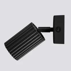 Vægspot carbon, sort, udspring 16 cm, kontakt, aluminium