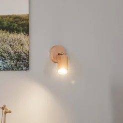 Vægspot Cre i træ, 1 lyskilde