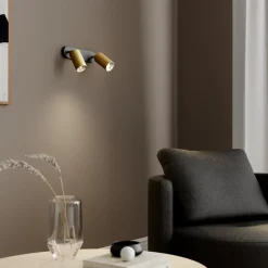Vægspot Eye Spot med 2 lyskilder, sort/messing