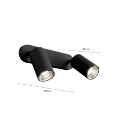 Vægspot Eye Spot med 2 lyskilder, sort