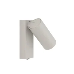 Vægspot FOURTY, lysegrå, højde 17 cm, metal, GU10