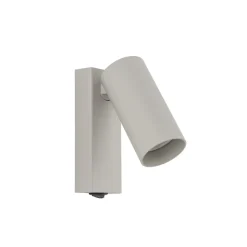Vægspot FOURTY, lysegrå, højde 17 cm, metal, GU10