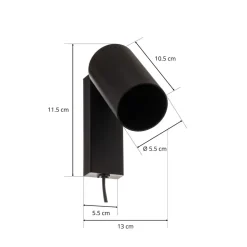 Vægspot Mono I med stik sort