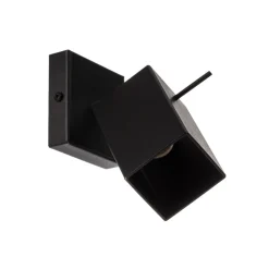 Vægspot Square, sort, 1 lyskilde