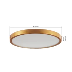 Vika LED-loftlampe, rund, mat guld, Ø 30 cm