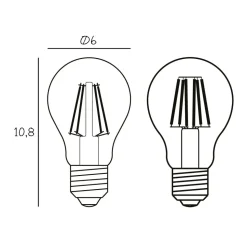 Vilkårlig LED-pære, E27 Ø 6 cm 5 W 2.200 K dæmpbar