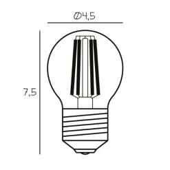 Vilkårlig LED-pære, E27 Ø 4,5 cm 3,5W 2.200K dæmpbar