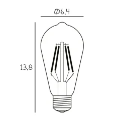 Vintage LED-pære, E27, 3,5 W, 2.200 K, klar, dæmpbar
