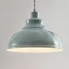 Vintage pendellampe Albertine, metal, lyseblå