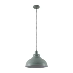 Vintage pendellampe Albertine, metal, lyseblå