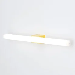 Visagist LED-spejllampe, holder i messing