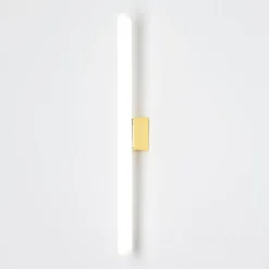 Visagist LED-spejllampe, holder i messing