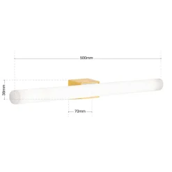 Visagist LED-spejllampe, holder i messing