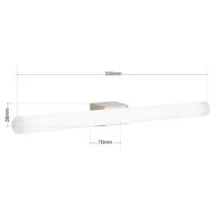 Visagist LED-spejllampe, holder i nikkel, mat