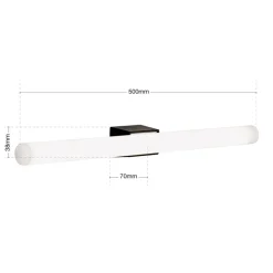 Visagist LED-spejllampe, holder i sort