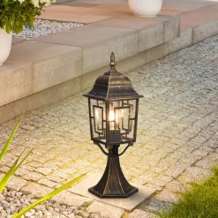 Volturno standerlampe, rustfarvet, højde 47 cm, aluminium