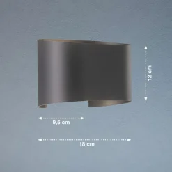Wall LED-væglampe, 2 lyskilder, rund, sort
