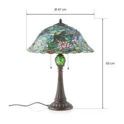 Waterlily fortryllende bordlampe i Tiffany-stil