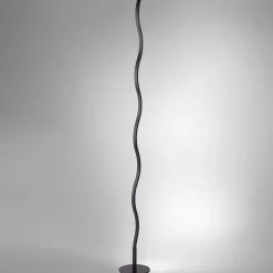 Wave LED-gulvlampe 3.000 K 120cm sort