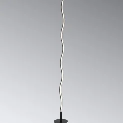 Wave LED-gulvlampe 3.000 K 120cm sort