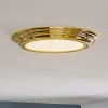 Welland IP44 LED-loftlampe, poleret messing