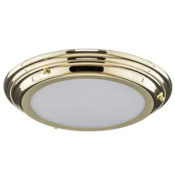 Welland IP44 LED-loftlampe, poleret messing