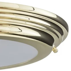 Welland IP44 LED-loftlampe, poleret messing