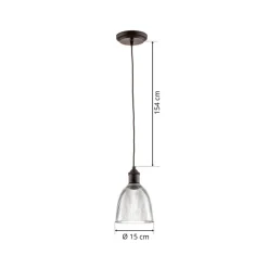 Westinghouse hængelampe 6338540, rillet glas