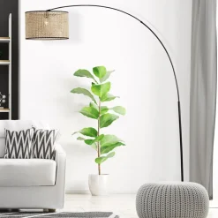 Wiley buet gulvlampe med rattan