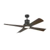 Winche M loftventilator, LED-lampe IP44 sort