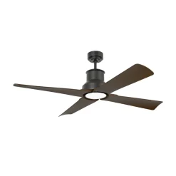 Winche M loftventilator, LED-lampe IP44 sort