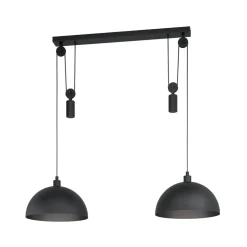 Winkworth pendellampe, sort, længde 118 cm, metal, 2 lyskilder.