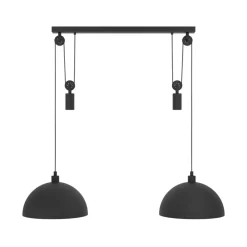 Winkworth pendellampe, sort, længde 118 cm, metal, 2 lyskilder.