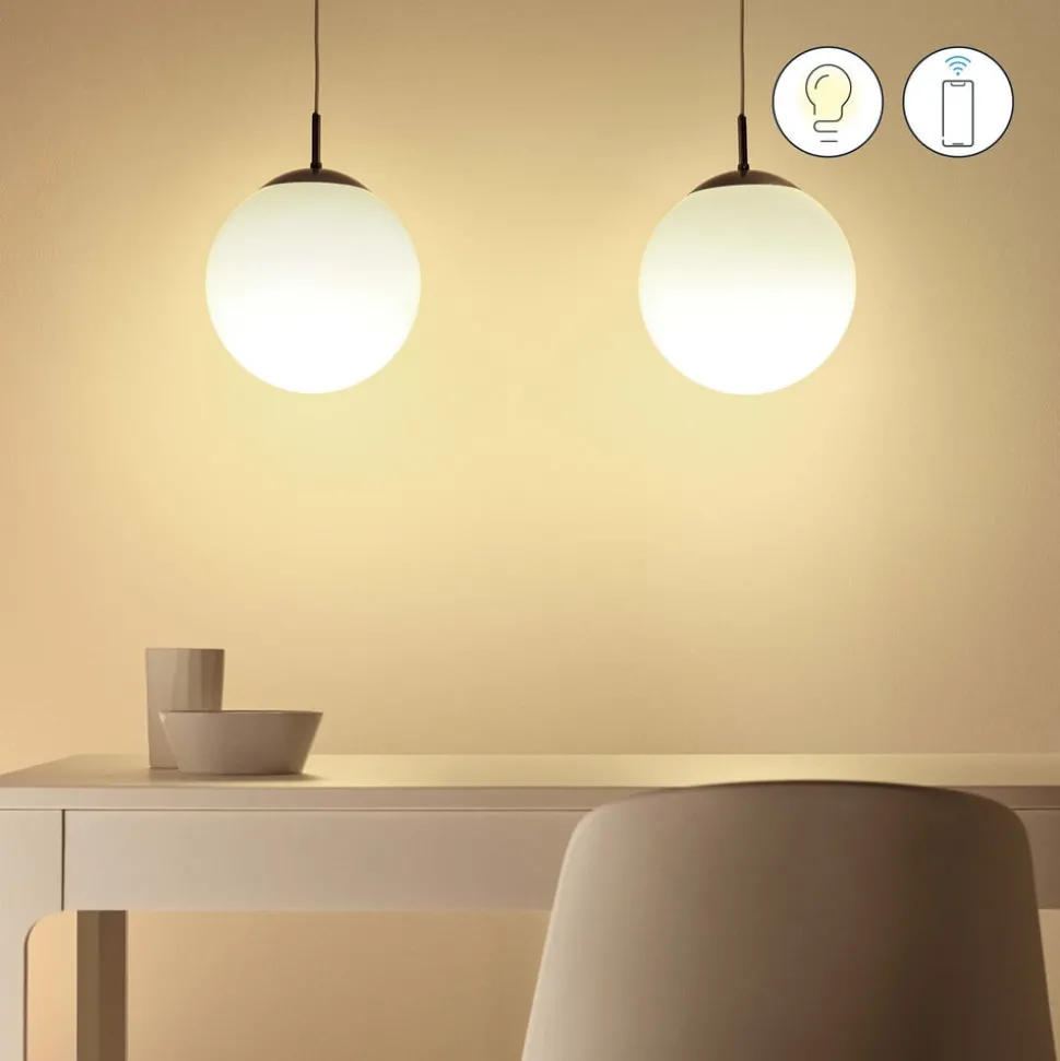 WiZ P45 LED-pære E27 4,9 W dråbeformet satineret RGBW