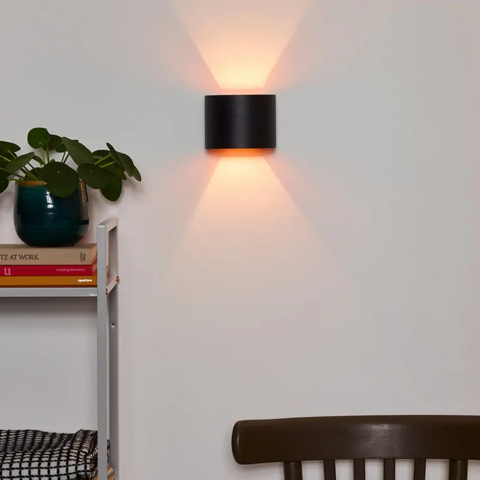 Xio LED-væglampe, bredde 13 cm, sort