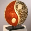 Ying Yang bordlampe på træfod 33 cm