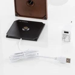 Zafferano Poldina LED-bordlampe med genopladeligt batteri, mat, brun