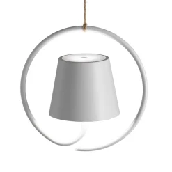 Zafferano Poldina LED-pendel med genopladeligt batteri, hvid