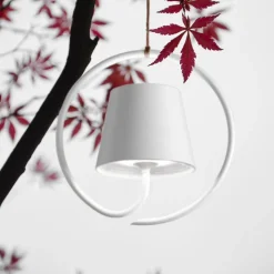 Zafferano Poldina LED-pendel med genopladeligt batteri, hvid