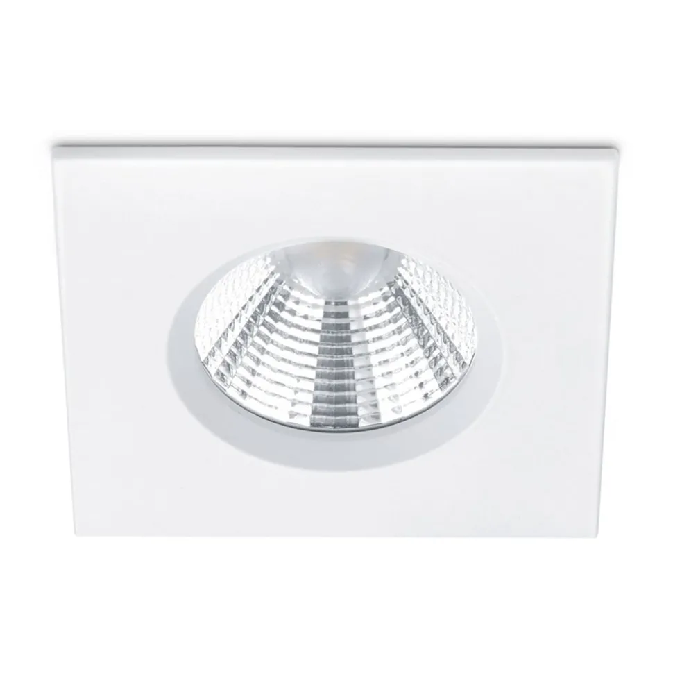 Zagros IP65 LED-indbygningsspot kantet, mat hvid