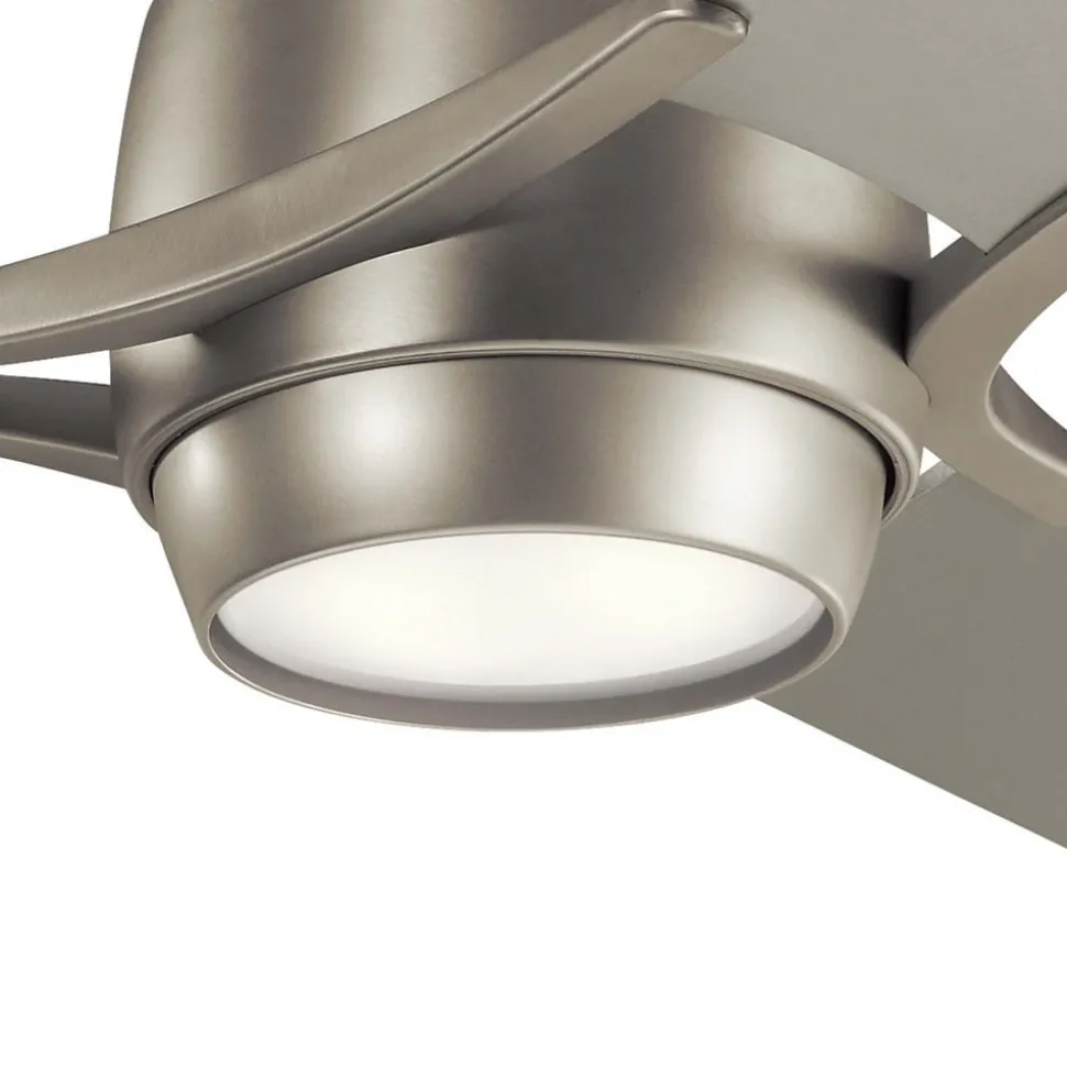 Zeus LED-loftventilator, tre blade, børstet nikkel