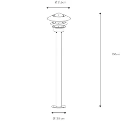 Zico pullertlampe af aluminium, sort